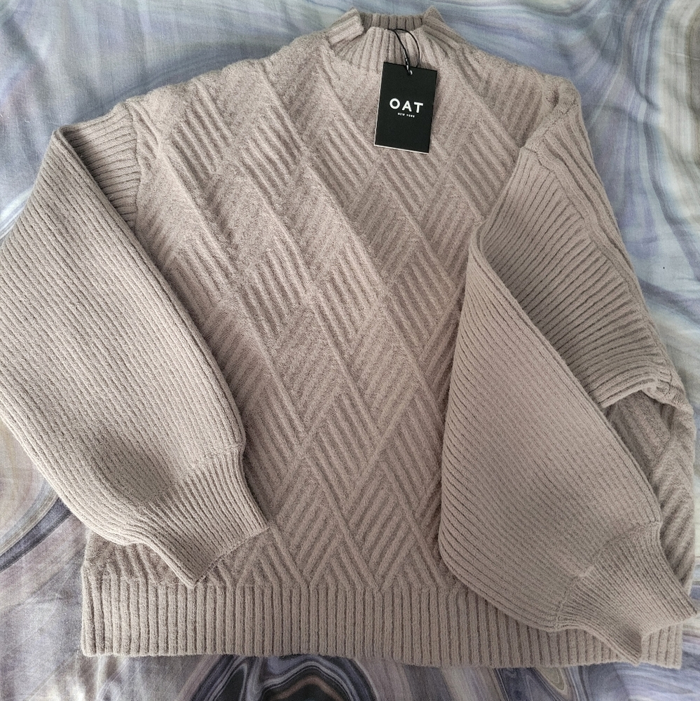 Oat New York Taupe Mochneck Sweater